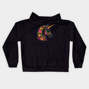 Unicorn of Flowers - Horse design Kids Hoodie